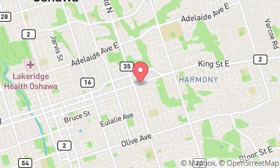 map, Jiffy Lube King St. Oshawa