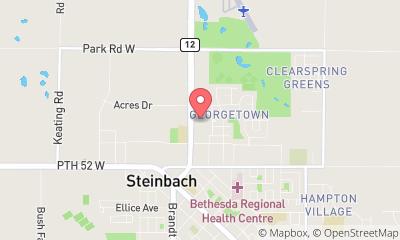 map, Funk's Toyota. Toyota dealership located in Steinbach Manitoba.